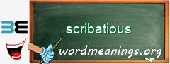 WordMeaning blackboard for scribatious